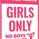 Cute Girls Only Sign Funny Pink Bedroom Decor For Girl, Perfect Family & Friends Gift for Birthday and Holidays, Ideal For Kids, Tween Rooms (Girls Only)