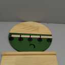 Key and Mail Holder for Wall Decorative, Wooden Boho Key Hanger with Shelf, Unique Two-Tone Circular Design Entryway Key Rack - Brown & Green