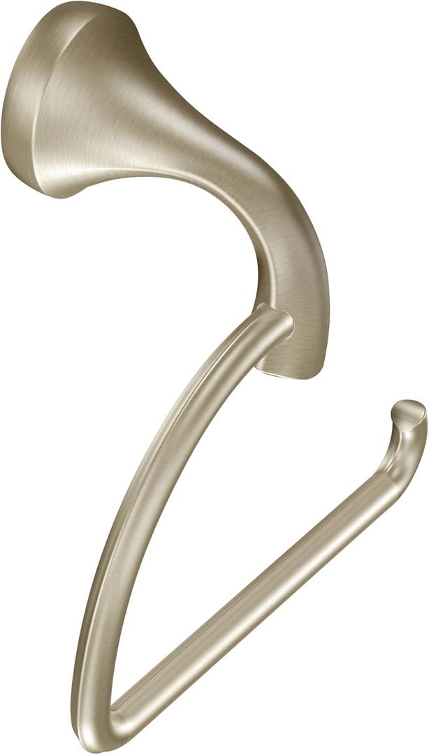 Moen Eva Brushed Nickel European Single Post Toilet Paper Holder, Wall Mounted Toilet Tissue Holder, YB2808BN