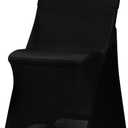 50 Pack Black Folding Chair Covers for Party, Spandex Chair Covers for Wedding, Stretch Seat Cover 50 Pieces, Universal Fitted Polyester Slipcovers for Dining Chairs, Parties & Banquet (50 PCS)