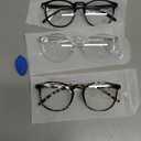 IBOANN Chic & Comfy Blue Light Glasses for Women - 3-Pack Round Frames, Screen-Ready Style with UV Protection Coating (*A1 Light Black & Leopard & Transparent)