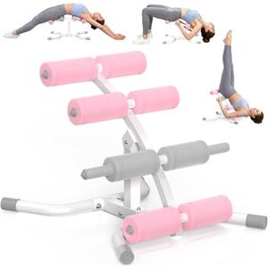 DERACY Mini Inversion Table with Rollers, Back Extension Machine, Pink