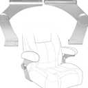 Aluminum Boat Pivot Flip-Up Armrest Set Provides 80º Rotation of Armrest Boat Flip-Up Seat Hinge, Sold in Pairs, Left & Right