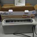 bella 2 Slice Slim Toaster, Fits-anywhere™ Kitchenware, 6 Setting Shade Control with Reheat & Cancel Buttons, Fits sourdough, 10” Long Slot, Anti Jam & Auto Shutoff, 900 Watt, Oatmilk