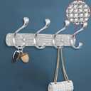 BlackFish Coat Rack Wall Mount,Rhinestone Type Wall Mounted Coat Rack - 4 Hooks,Purse Hanger,Coat Hanger Wall Mount,Wall Coat Rack for Bathroom Kitchen Entryway (1 Pcs)