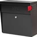 Mail Boss 7162 Metro, Black High Capacity Wall Mounted Locking Security Mailbox,Medium