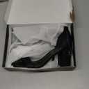 COASIS Women's Chunky Block Heels Open Toe Ankle Strap 3.5 Inch Heeled Sandals (Black Glitter)