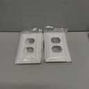 Wall Plates, Duplex Outlet Covers, Toggle Light Switch Plates, Decorator Light Switch Cover, Bamboo Fiber Material Standard Size Wall Plates of various styles, White (1 Gang Duplex 4 Pack)