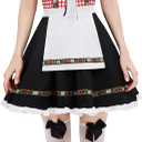 Traditional German Dirndl Dress, Oktoberfest Beer Festival Costume, Bavarian Carnival Halloween Women's Outfit (Red, M)