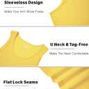 EKLENTSON Men's Workout Tank Top Summer Quick Dry Gym Shirts Muscle Sleeveless Cotton Shirt Moisture Wicking Beach (Yellow, M)