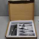 Black Silverware Set, Umite Chef 49-Piece Flatware Set with Drawer Organizer, Durable Stainless Steel Cutlery Set for 8, Tableware Eating Utensils with Steak Knives for Home Restaurant