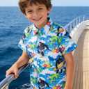 RAISEVERN 3-10T Boys Button Down Hawaiian Shirts Short Sleeve Cool Dress Shirt Tops (5-6 Years, Bigfoot 05)