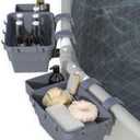 Poolside Storage Basket with Cup Holder Hooks,Stretchable Pool Toy Basket for Most Frame Pools Pool Accessories for Above Ground Swimming Pools Gray(2 Pack), YCGL-1