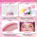 Veletine Body Glitter, Roll-on Glitter for Body, Face, Hair and Lip,Shimmer Three-Dimensional Glitter, Halloween Sparkling Body Contouring Highlight Makeup, 20g/0.7 oz (Laser Powder)