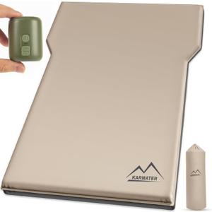 SUV Air Mattress Car Bed Camping, Inflatable Car Camping Pad with Air Pump, Ultrathick Memory Foam Camping Mattress, 9.0 R-Value Insulated Sleeping Pad 2 Person, Camp Mat for Hiking and Backpacking