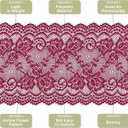 MECCANIXITY 6 Inch Wide 5 Yard Lace Ribbon Floral Pattern Burgundy Red Lace Trim Ribbon for Sewing Making, and DIY Crafts, Gift Wrapping, Bouquets, Wedding Decor