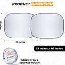 EcoNour Windshield Sun Shade for Semi Truck Size (40" L x 32" D), Front Window Reflective Sunshade for Large Vehicles, 240T Polyester Silver Coated Heat and UV Block Protection