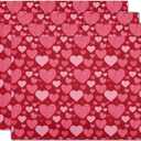 Valentine Placemats Set of 4 - Red Heart Place Mat Pink Love Tablemats 12x18 for Kitchen Dining Table