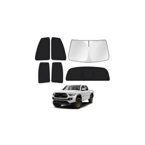 Canvcle Window Shades for 2016-2023 Toyota Tacoma Accessories Windshield Sun Shade Side Rear Window Covers Sunshade Sun Visor Shield Privacy Protection for Camping Keep Vehicle Cool Black 6PCS