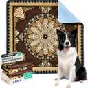 Qeils Washable Pee Pads, Reusable Puppy Pads Super Absorbent Leakproof Dog Training Pads, Non-Slip Wee Wee Pads for Crate, Floor, Potty Pads Feeding Mat Dog Pee 2 Pack 48"x48"