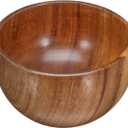 Wooden Salad Bowl Wooden Snack Serving Bowl Round Container for Food, Fruits, Salads and Tableware Decoration for Home Kitchen Supplies, 11X6CM