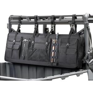 Double UTV Tool Carrier Soft Case, Quick Release Hunting Tool Bag Rack for Hunting Activities Compatible with Polaris Ranger Yamaha Kawasaki and Most UTVs (Black)