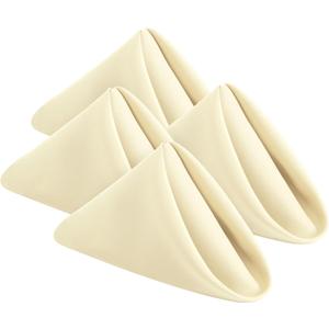 Utopia Home [24 Pack, Ivory] Cloth Napkins 17x17 Inches, 100% Polyester Hemmed Edges, Washable and Reusable Ideal for Parties, Weddings and Dinners