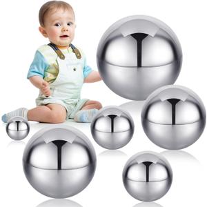 Shappy 6 Pcs Sensory Reflective Balls Stainless Steel Gazing Mirror Balls for Back to School Color Image Reflection Bedroom Ornaments (1.5,2.5,3,3.9,4.7,5.9 Inch)