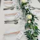 50 Sets Wooden Hand Fan Wood Handheld Folding Fans with Organza Bags and Thank You Tag and Tassels Wedding Party Favors
