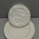 U-QE 60PCS Ivory Plastic Plates - Beaded Ivory Plates Disposable Heavy Duty - Perfect for Party, Baby Shower, Wedding, Birthday - Include 30PCS 10inch Dinner Plate & 30PCS 7inch Dessert Plate