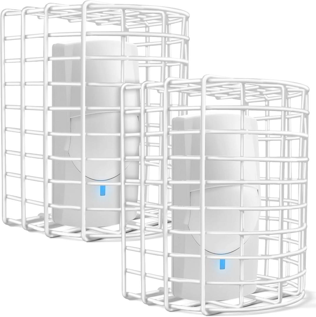 Blulu 2 Pcs Motion Detector Wire Cage, 7 x 5.8 x 4.5 Inch Steel Motion Detector Thermostat Damage Stopper Range Technology Protective Steel Wire Guard