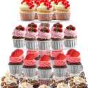 Cupcake Stand for 53 Cupcakes, 5 Tier Cupcake Holder, Clear Round Cupcake Tower, Acrylic Cupcake Stand, Cupcake Display Stand for Party, Wedding, Birthday, Baby Shower, Halloween