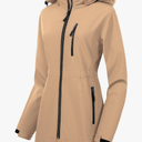 CREATMO US Women's Lightweight Waterproof Long Softshell Tactical Jacket Fleece Lined Windbreaker, Medium