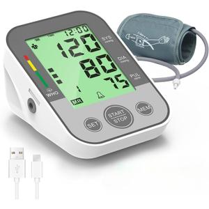Blood Pressure Monitor - PANACARE Blood Pressure Machine with Large Screen Tri-Color Backlight, Voice Readout and Heart Rate Monitor,Home Blood Pressure Monitor with 22-42cm Extended Cuff B-Gray