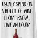 Funny Wine Kitchen Towels 16x24 Inch, Wine Lovers Women Gifts Dish Tea Bar Towel for Kitchen Bar Cart Decor, Gifts for Alcohol Lovers Decorative Hand Towels