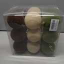 Senjie 18 PCS Velvet Ornaments Balls Sets for Christmas Tree 3.15inch Multicolor Flocked Christmas Balls Assortment for Xmas Tree Holiday Decor (Brown,Green and Khaki Each 6pcs)