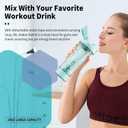 FANS-ONE Electric Shaker Bottle, 24oz Lockable Blender Cup Electric Protein Shaker Bottles, Tritan USB C Rechargeable Mixer, Portable Shaker Cups for Protein Shakes for Men Women, Water Blue