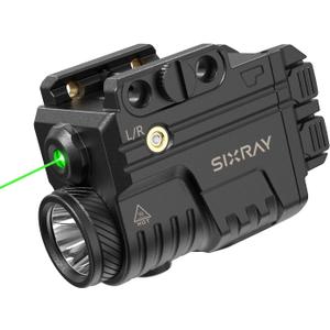 Green Beam and Flashlight for Pistol, Rechargeable Pistol Light Laser Combo Rail Mounted Green Beam Laser Class II