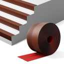 INMOZATA Stair Edge Trim, 40FT Vinyl Stair Nosing, Non-Slip Rubber Stair Nose for Indoor & Outdoor, Waterproof & Self Adhesive, Brown