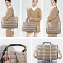 KUBYA Diaper Bag Tote, Puffer Diaper Tote Bags for Women Lightweight Travel Work Hospital Baby Bag Crossbody Mommy Bag