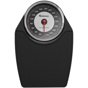Adamson A24 Scales for Body Weight - Up to 350 LB - New - Anti-Skid Rubber Surface Extra Large Numbers - High Precision Bathroom Scale Analog - Durable with 20-Year Assurance - Black