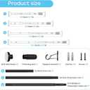 2pack Tension Curtain Rod 41-126 In(4-10Ft) Long Shower Curtain Rods No Drilling Outdoor Tension Rods For Patio Black Shower Rod For Window Or BathroomRod Diameter 1.26in-One-Bond Stretching