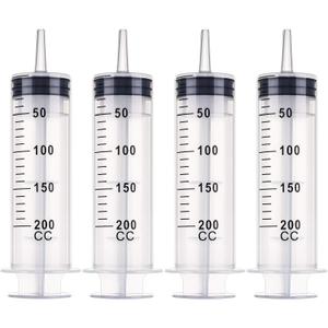 Frienda Large Plastic Syringe 4 Pack Measuring Syringe Tools Dispensing Multiple Uses(200 ml)