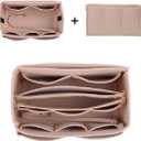 ZTUJO Purse Organizer Insert, Felt Bag Organizer with Metal Zipper, Handbag & Tote Shaper, For Speedy Neverfull Tote, 7 Sizes