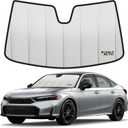 2022-2026 Civic Windshield Sun Shade Compatible for Honda Civic (Does NOT FIT Hybrid & Sport Touring & Touring) Upgraded 6 Layers Accordion-Folding Front Sun Visor with Storage Bag Keep Interior Cool