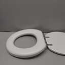 Mayfair Padded Toilet Seat with Chrome Hinges, Soft Vinyl over Wood Core Seat, Made in USA, Round, White (Elongated)