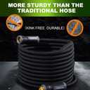 Relxitl Garden Hose, Flexible Water Hose, Ultra Lightweight Non-Expanding hose with 10 Function Sprayer, Leak proof, Pressure Resistant for Yard, Outdoor (Black, 100FT)