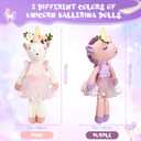 Meooeck 2 Pcs 16 Inch Unicorn Stuffed Animals Plush Ballerina Doll Soft Unicorn Cute Ballerina Toys Ballet Stuffed Animals Toys Decorations Wedding Birthday Gift for Girls, 2 Colors