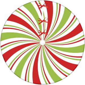 Christmas Tree Skirt Collar 36 Inch Soft Red White and Green Tree Skirt Xmas Tree Skirt Winter Holiday Candy Swirl Stripe Christmas Trees Mat Decoration