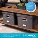 Internet's Best Collapsible File Storage Organizer | Decorative Linen Filing & Storage Office Box | Letter/Legal | Grey